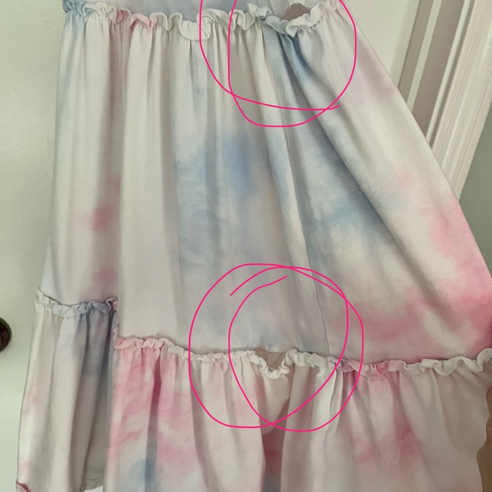Ivy city Tie-Dye Ruffle Sleeve Maxi Dress - Pink & Blue (FLAWED) - Picture 9 of 9